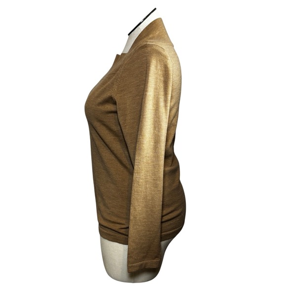 Banana Republic Extra Fine Merino Wool Boat Neck Sweater Top Women's XL Brown - Picture 3 of 8